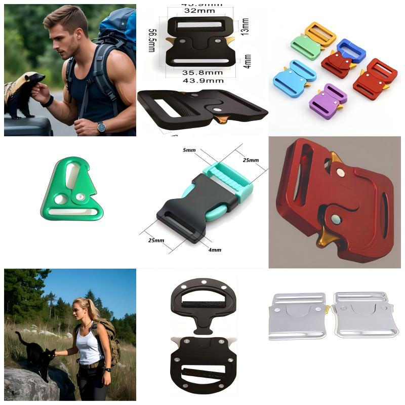 Sleek carabiner hook used for keys, bags, and everyday accessories