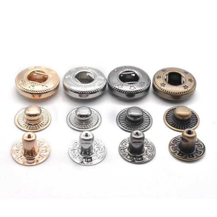 Zinc alloy snap button used on premium travel luggage