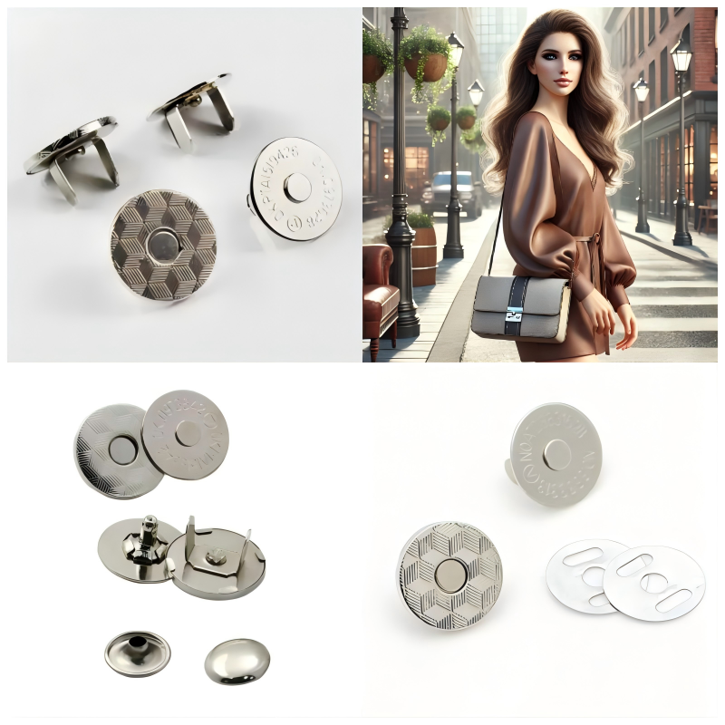 Low-profile sew-in magnet fastener for a clean finish on fabrics