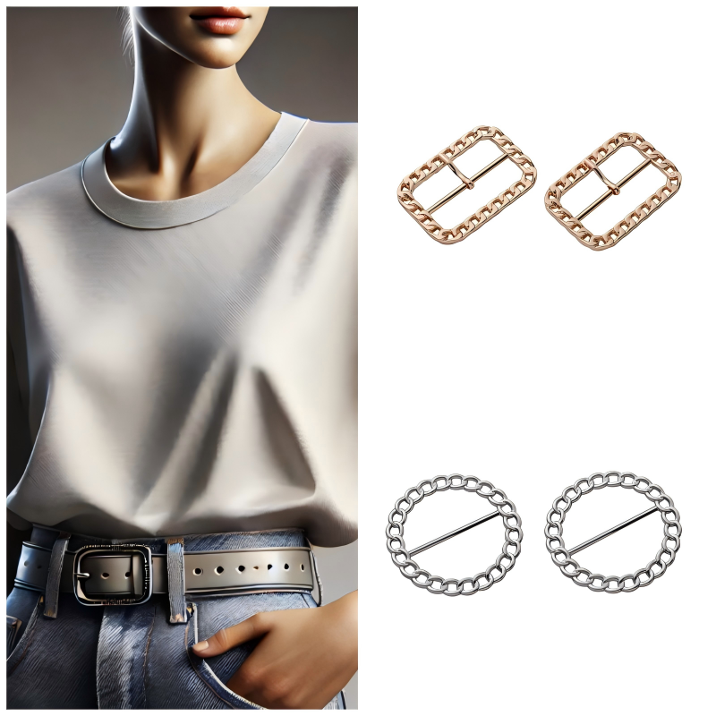 Glamorous belt buckle studded with clear rhinestones