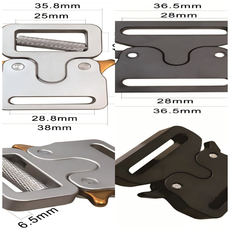 Close-up of a quick release alloy buckle highlighting its precision release mechanism