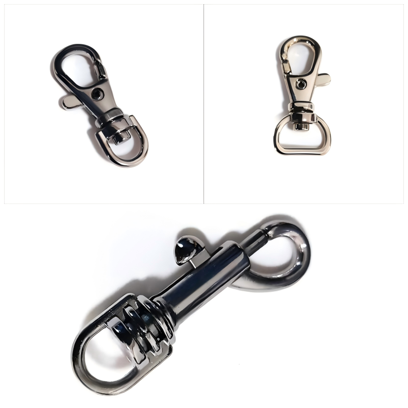 Precision-crafted designer dog hook showcased on a modern minimalist bag