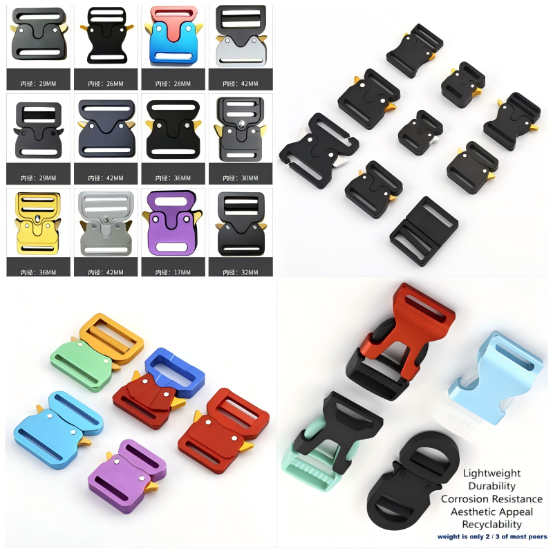 Marine application aluminum buckle with a thick oxide layer, tested for salt spray resistance and reliable performance on sailing gear