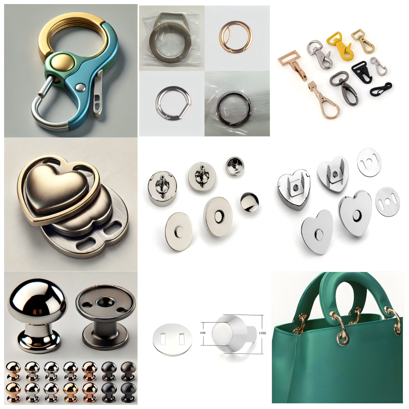Close‑up of a stainless steel flat disc handbag foot with mirror finish