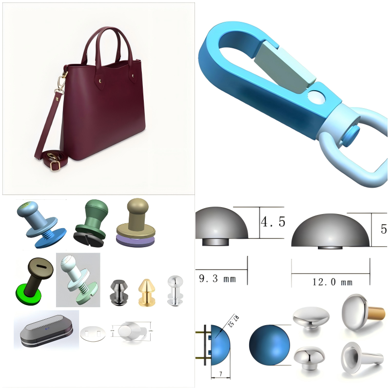 Luxury handbag resting on adhesive purse feet, showing how they protect the bottom from wear