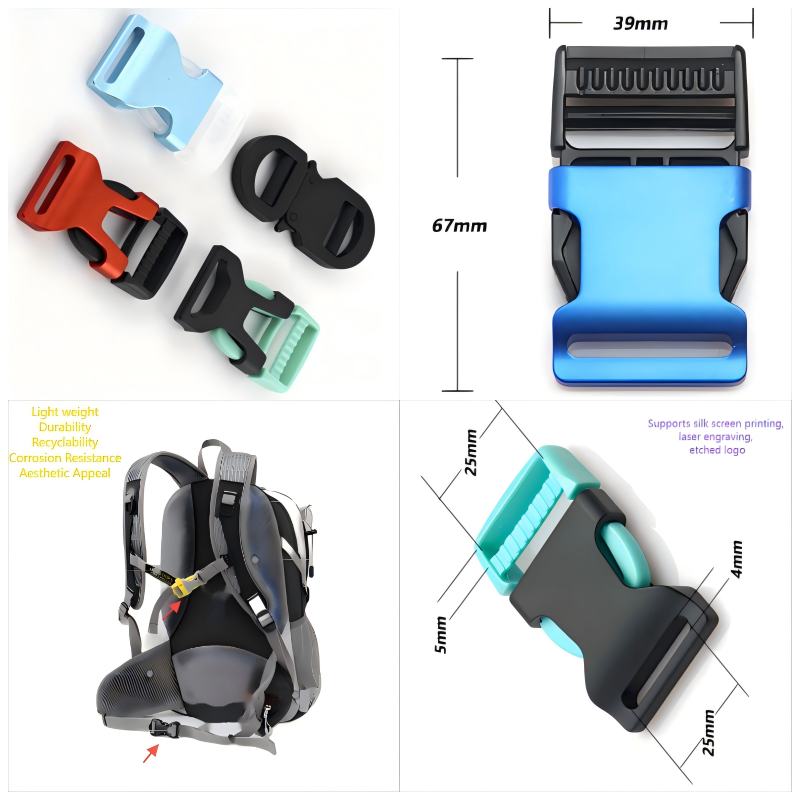 High-tensile strength heavy duty buckle securing a safety harness in construction use